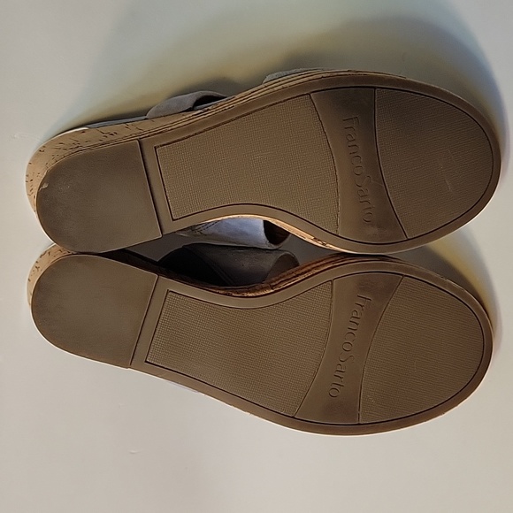 FRANCO SARTO Light Blue Suede Leather Wedge Sandals Size 6.5 - Picture 14 of 16